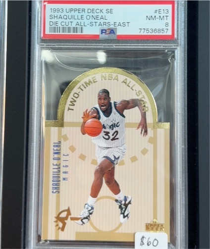 1993 Upper Deck SE #E13 Shaquille O'Neal Die Cut All-Stars East — front