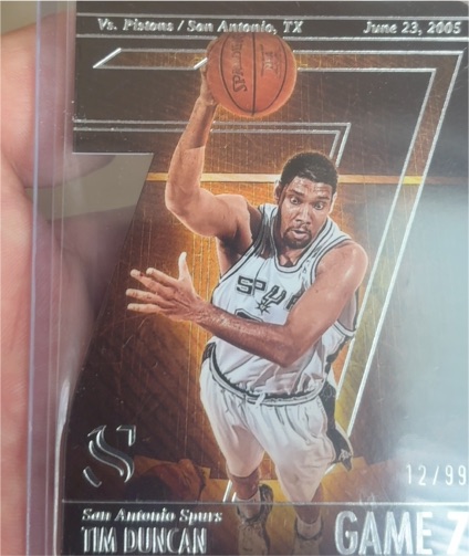 2024-25 Panini Silhouette #14 Tim Duncan Game 7 vs Pistons /99 San Antonio Spurs — front