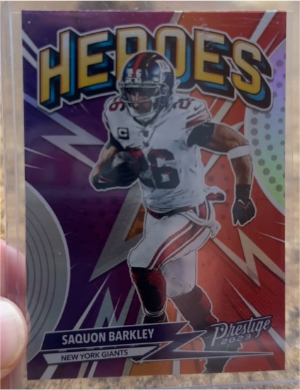 2023 Panini Prestige #H-12 Saquon Barkley Heroes — front
