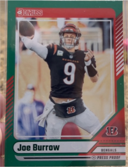2024 Donruss #10 Joe Burrow Press Proof Green — front