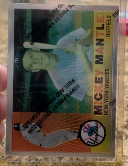 1996 Topps Finest #10 Mickey Mantle 1960 Topps Reprint — front