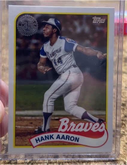2024 Topps Series 2 1989 Topps Baseball 35th Anniversary #89B2-2 Hank Aaron — front