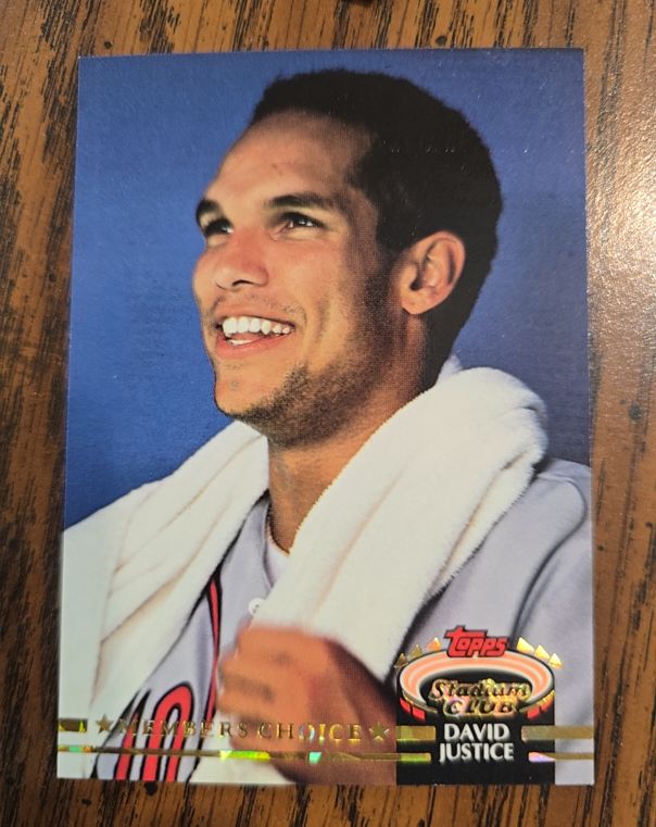 1992 Topps Stadium Club #592 David Justice — front