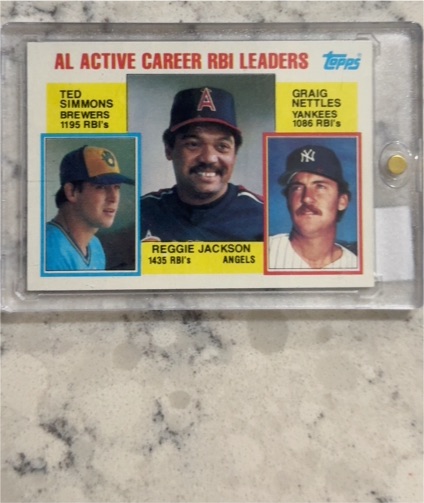 1984 Topps #713 Reggie Jackson, Ted Simmons, Graig Nettles — front