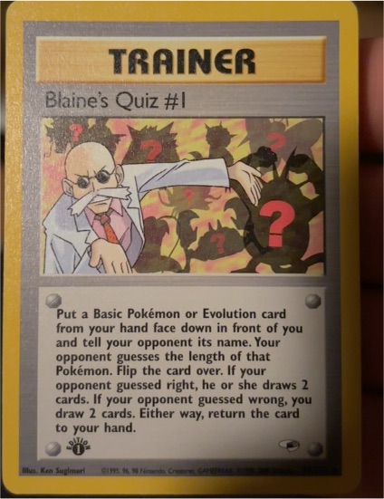 2000 Pokémon Gym Heroes #97 Blaine's Quiz #1 — front