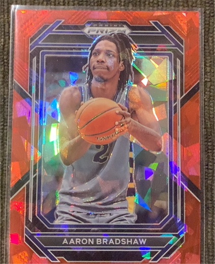 2023-24 Panini Prizm Draft Picks Red Ice Prizm #15 Aaron Bradshaw — front