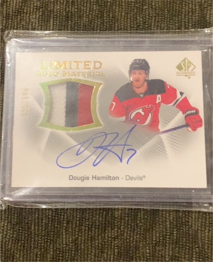 2021-22 Upper Deck SP Authentic Limited Auto Material #LAM-DH Dougie Hamilton — front