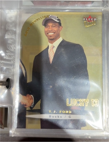 2003-04 Fleer Ultra #178 T.J. Ford Gold Medallion Lucky 13 — front