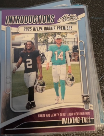 2025 Panini Absolute Introductions #I-QES Ashton Jeanty and Quinn Ewers — front