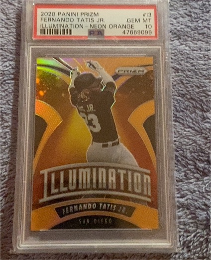 2020 Panini Prizm #I-3 Fernando Tatís Jr. Illumination Neon Orange — front