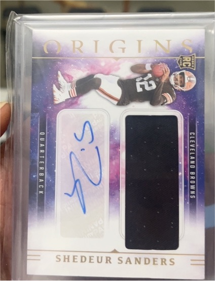 2025 Panini Origins #RJJ-SSS Shedeur Sanders Rookie Patch Auto — front