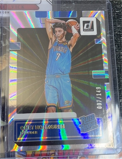 2022-23 Donruss #202 Chet Holmgren Rated Rookie Green Laser — front