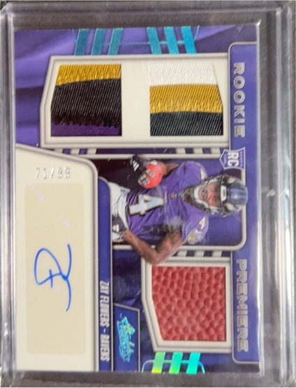 2023 Panini Absolute #209 Zay Flowers Rookie Premiere Materials Autograph — front