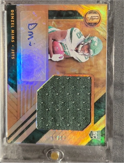 2020 Panini Gold Standard #GS-DM Denzel Mims Rookie Jersey Auto Jumbo — front