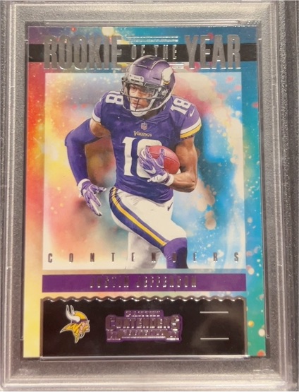 2020 Panini Contenders #RY-JUJ Justin Jefferson Rookie of the Year Insert — front