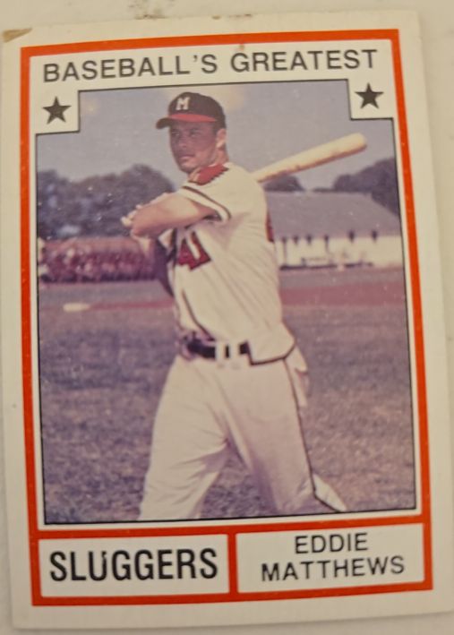 1982 TCMA Baseball's Greatest Sluggers #7 Eddie Mathews — front