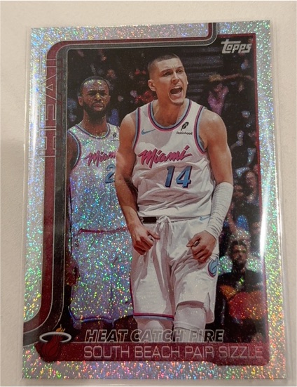 2025-26 Topps #284 Heat Catch Fire South Beach Pair Sizzle Tyler Herro — front