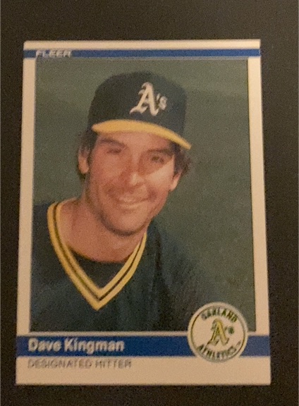 1984 Fleer Update #U-62 Dave Kingman — front