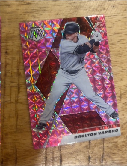 2021 Panini Mosaic Pink Camo Prizm RC Daulton Varsho — front