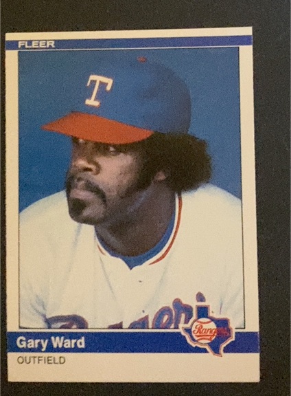 1984 Fleer Update #U-124 Gary Ward — front
