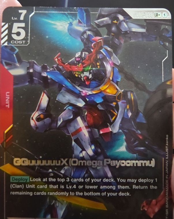 2025 Gundam Card Game GD02-038 GQuuuuuuX (Omega Psycommu) LR+ — front