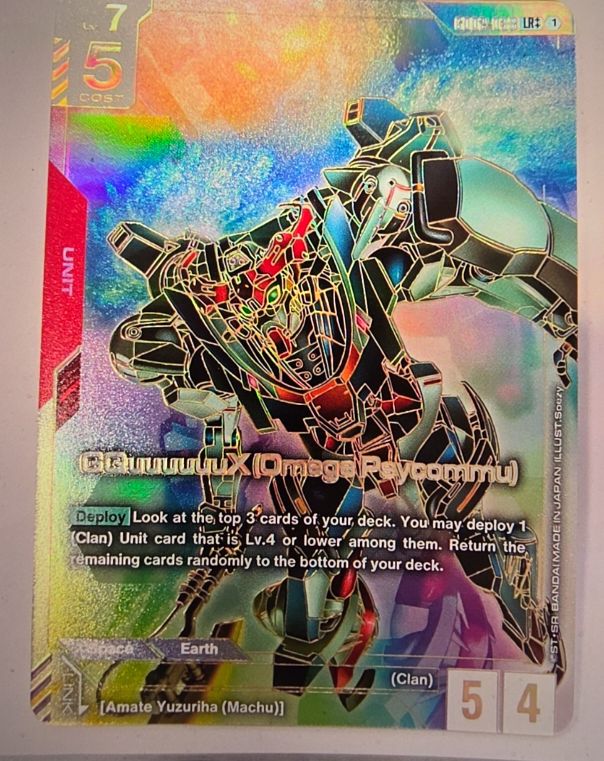 2025 Gundam Card Game GD02-038 GQuuuuuuX (Omega Psycommu) LR++ — front