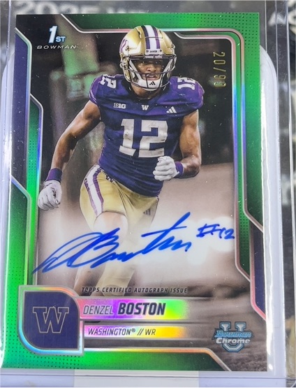 2025 Bowman Chrome University #BCA-DB Denzel Boston 1st Auto Refractor — front