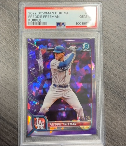 2022 Bowman Chrome #13 Freddie Freeman Purple /25 — front