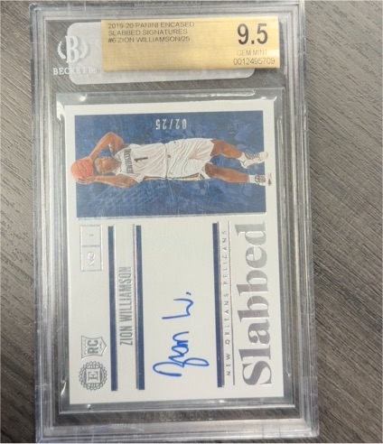 2019-20 Panini Encased Slabbed Signatures #/25 Zion Williamson — front