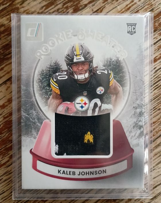 2025 Donruss Rookie Sweater Patch #SWE-KJN Kaleb Johnson — front