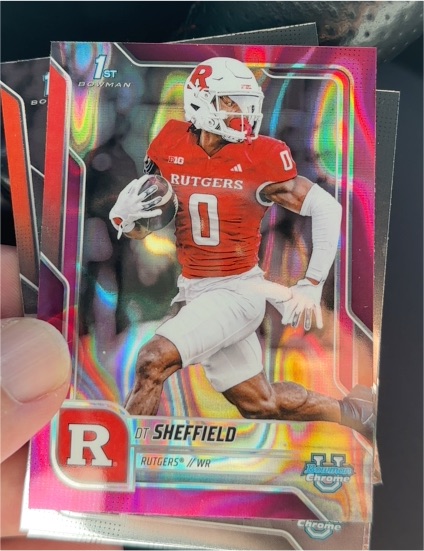 2025 Bowman University Chrome #136 DT Sheffield — front