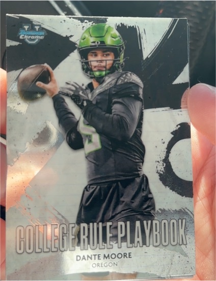 2025 Bowman Chrome University #CRP-15 Dante Moore College Rule Playbook — front