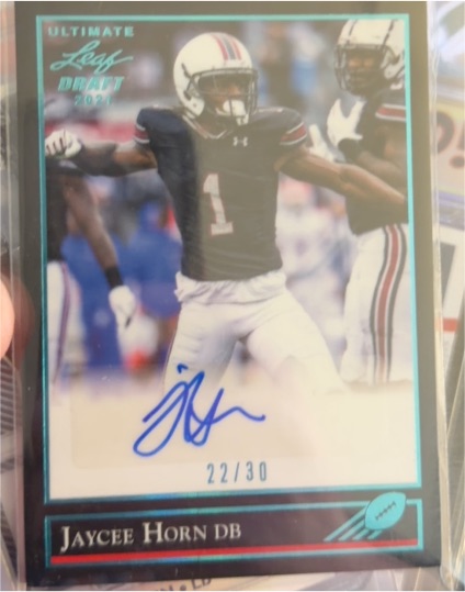 2021 Leaf Ultimate Draft #D Jaycee Horn — front