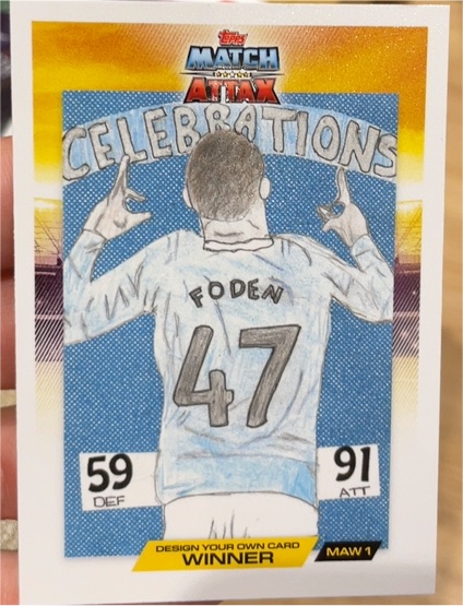 2025-26 Topps Match Attax Design Card Winner #MAW1 Phil Foden — front