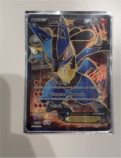 2014 Pokemon XY Furious Fists #107 Lucario EX — front