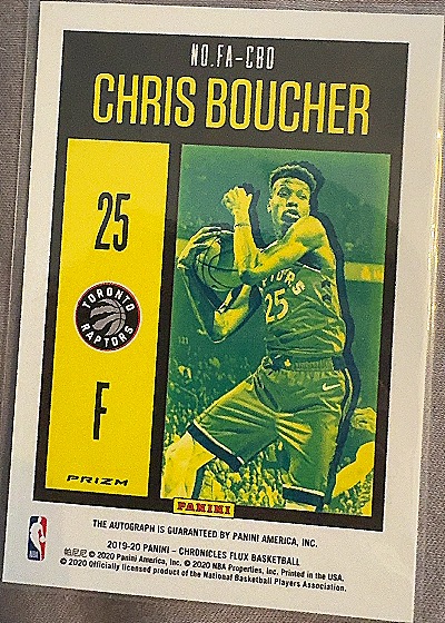 2019-20 Panini Chronicles Flux #FA-CBO Chris Boucher — back