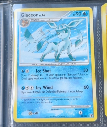 2008 Pokémon Majestic Dawn #20 Glaceon — front