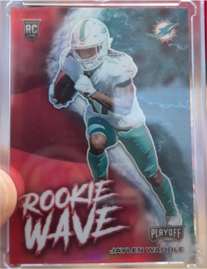 2021 Panini Playoff #RW-JWA Jaylen Waddle Rookie Wave — front