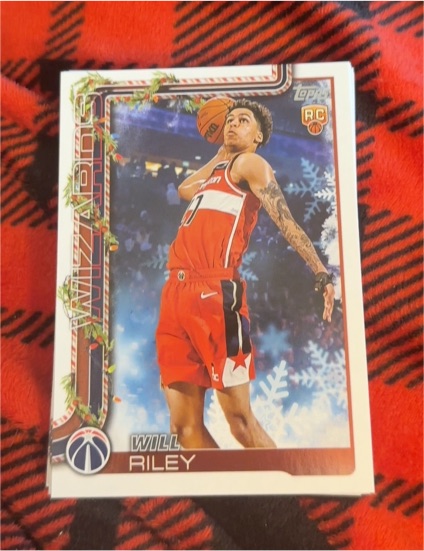 2025-26 Topps #221 Will Riley Rookie Card Washington Wizards — front