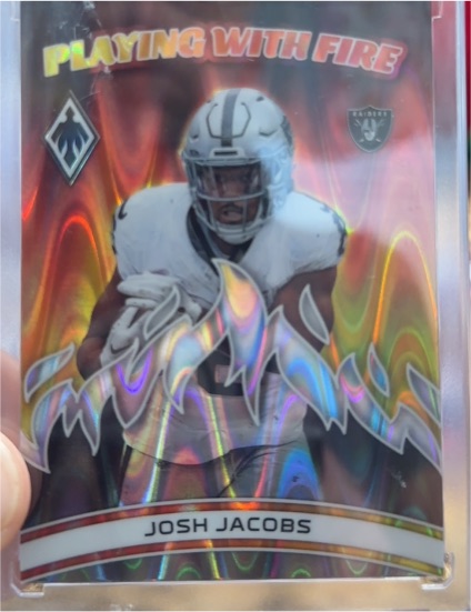2023 Panini Phoenix Playing With Fire #PWF-4 Josh Jacobs — front
