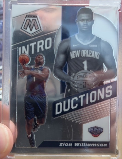 2019-20 Panini Mosaic Introductions #5 Zion Williamson — front