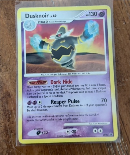 2008 Pokémon DP33 Dusknoir Black Star Promo — front