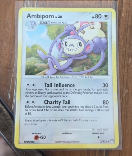 2007 Pokémon Mysterious Treasures #3 Ambipom — front