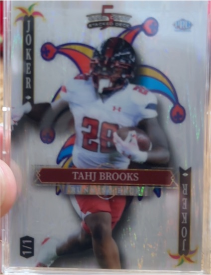 2024 Wild Card 5 Card Draw Stacked Deck Joker Tahj Brooks — front