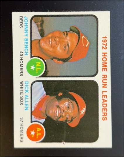 1973 Topps #62 1972 Home Run Leaders Johnny Bench / Dick Allen — front