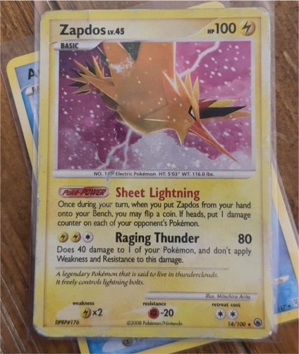 2008 Pokémon Majestic Dawn #14 Zapdos Lv.45 — front