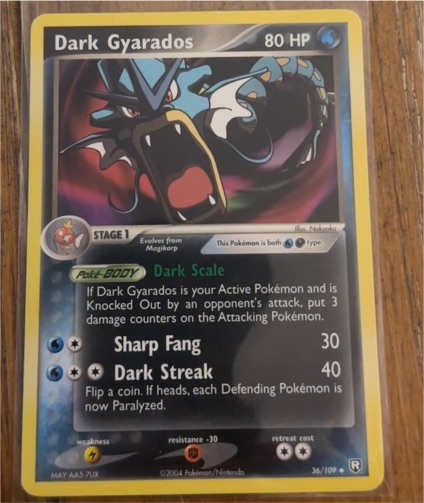 2004 Pokemon EX Team Rocket Returns #36 Dark Gyarados — front
