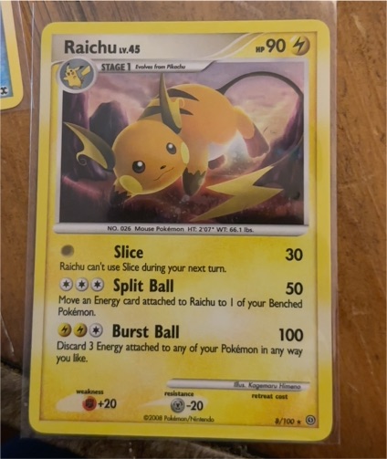 2008 Pokémon Diamond & Pearl Stormfront #8 Raichu — front