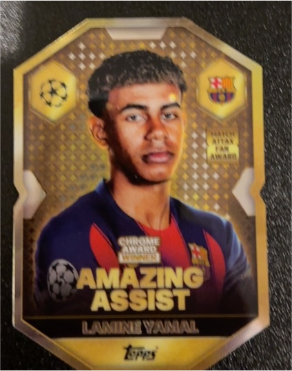 2025 Topps Match Attax Champions League Chrome Award Winner CA3 Lamine Yamal — front