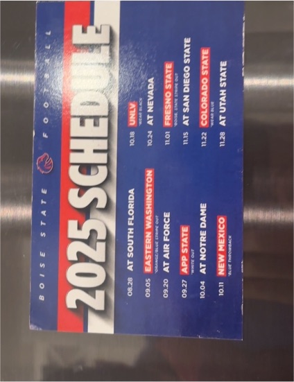 2025 Boise State Football Schedule — front